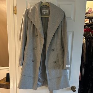 Calvin Klein Women's Light Gray Trench Coat